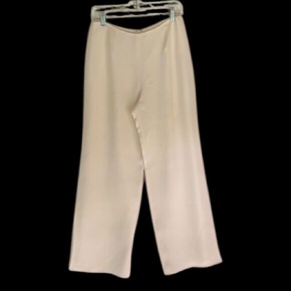 Flores & Flores Ivory Silk Fully Lined Wide Leg Pants 6 - Picture 4 of 10